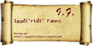 Igyártó Fanni névjegykártya