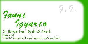 fanni igyarto business card