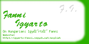 fanni igyarto business card